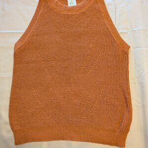 MINT JULIP BOUTIQUE Knitted Sleeveless Sweater Vest in Burnt Orange.  Size Large